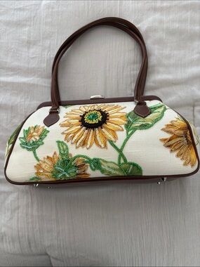 Isabella Fiore Sunflower Crystal Embroidered handbag